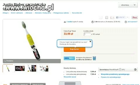 Grająca szczoteczka Justin Bieber