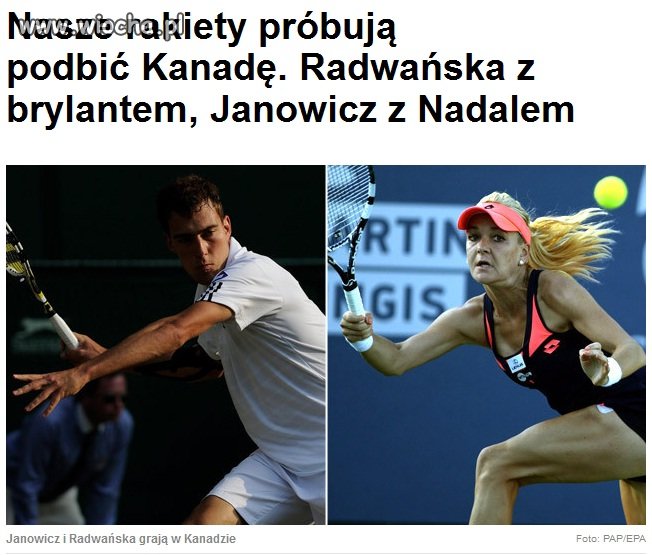 Wyjątkowo udane zdjęcie Radwańskiej z tvn24