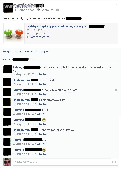 Wyznania przez facebooka.