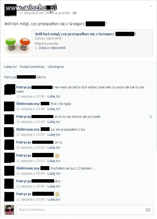 Wyznania przez facebooka.