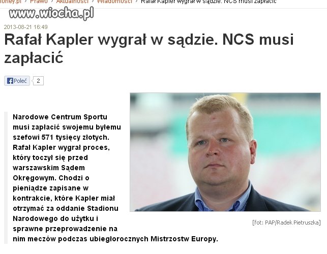 Kolejna "wtopa"Ministerstwa sportu ...