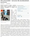 Zakaz wstępu do autobusu z psem przewodnikiem.