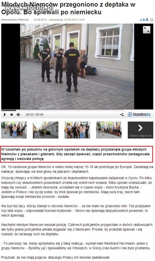 Bo śpiewali po miemiecku..