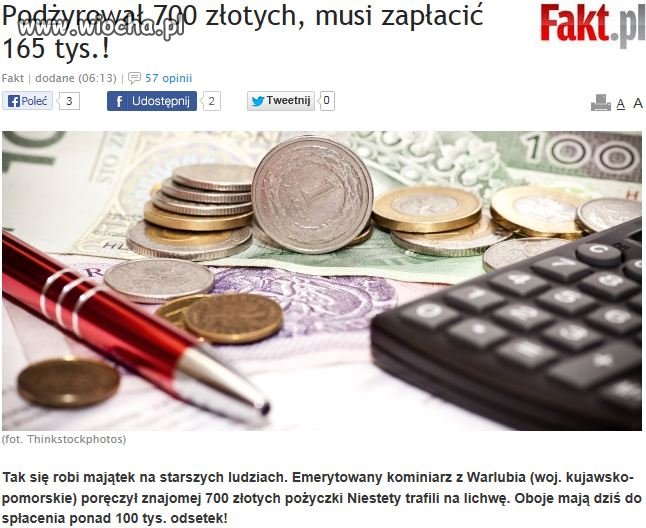 To jest dopiero oprocentowanie