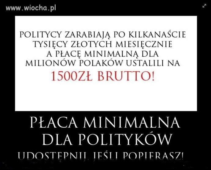 Minimalna płaca dla polityków