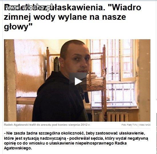 Chory człowiek za kratami...