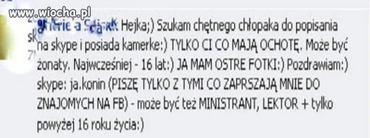 Komentarz na facebooku 