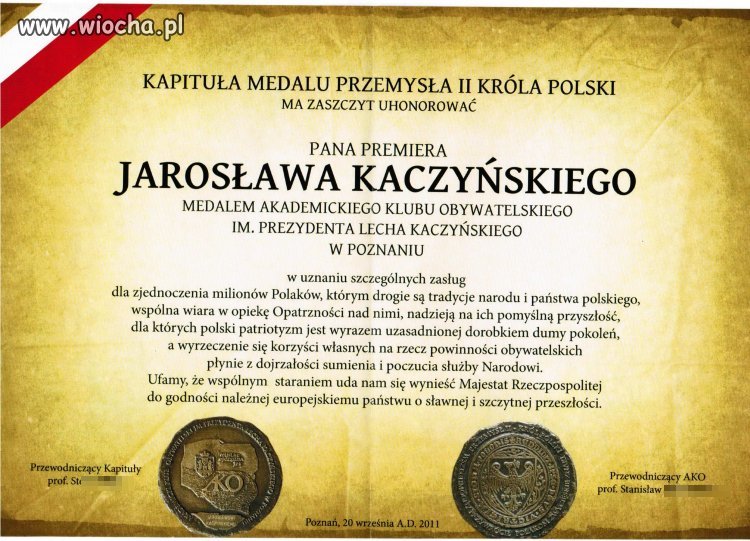 Medal Kaczyńskiego dla...Kaczyńskiego