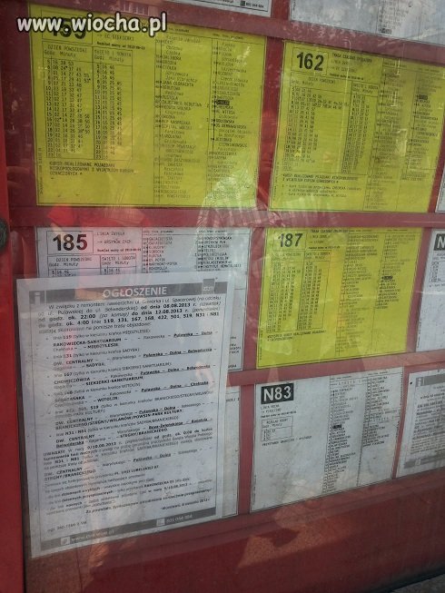 Ciekawe jak mam sprawdzić rozkład jazdy 185 ?