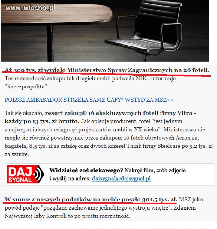 300tys.zł na 28 foteli z naszych podatków...