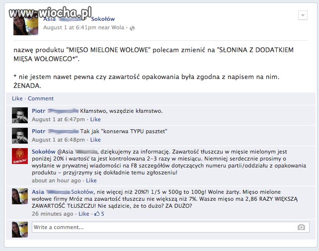 Słonina z dodatkiem mięsa wołowego