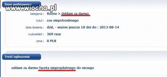 Oddam faceta za darmo