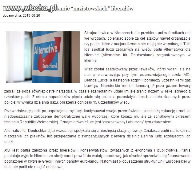 Kolejny faszystowski atak.