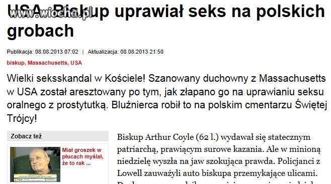 Biskup uprawiał seks