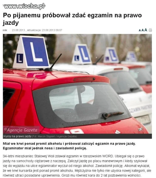 Jak na egzamin na prawko...