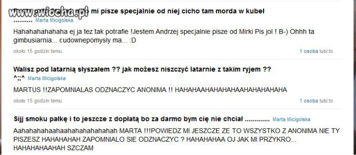Ta cała Marta mnie przeraża ...