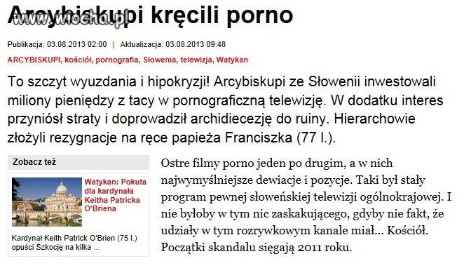 Arcybiskupi kręcili