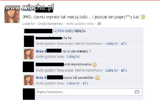 Męcząca impreza, czyli wyznania 15-latki 