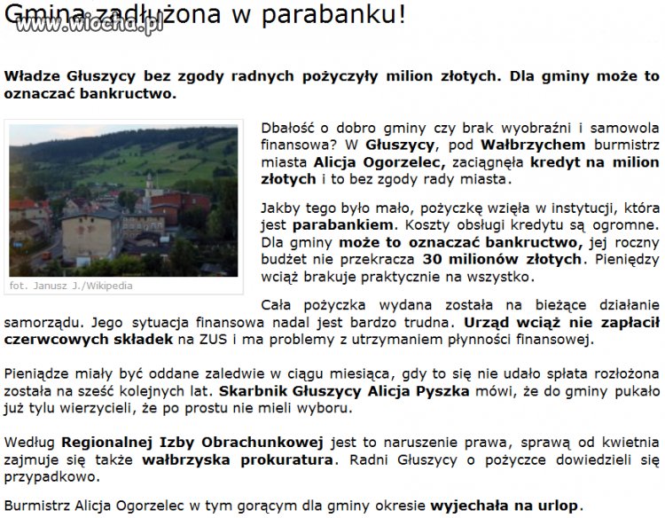 Gmina pożycza z parabanku..