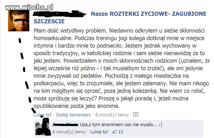"Anonimowy" post... i katolicka "miłość"
