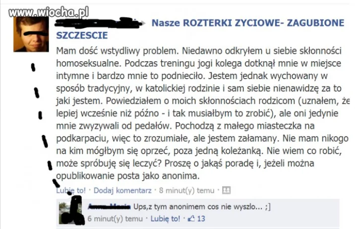 "Anonimowy" post... i katolicka "miłość"