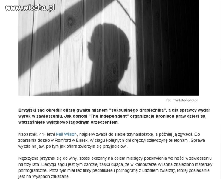 Zgwałcił dziewczynkę i dostał wyrok w zawieszeniu.