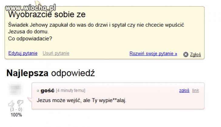 Jehowi... A ty co im odpowiadasz...