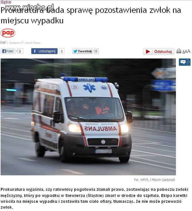 Lepiej nie umierać w karetce