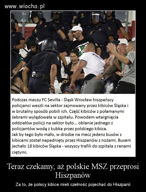 Wrocławscy kibice w Hiszpańskich szpitalach