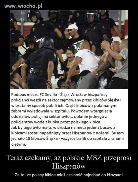 Wrocławscy kibice w Hiszpańskich szpitalach
