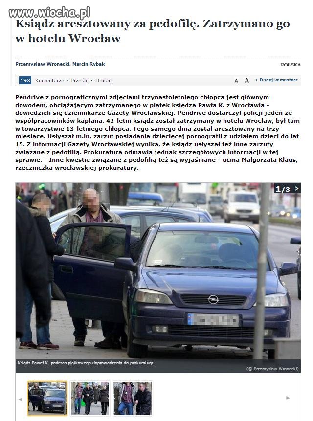 Autorytet moralny aresztowany za pedofilię. 
