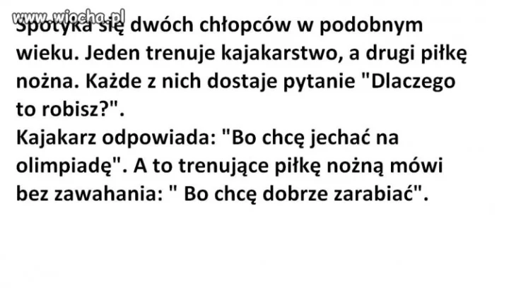 Anegdota o kajakarzu i piłkarzu