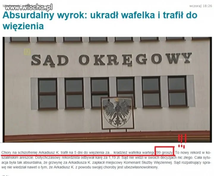 Do więzienia za 99 groszy!!!...