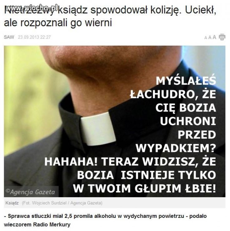 Pijani księża za kółkiem stają się plagą...