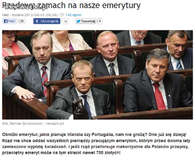 Rząd szykuje zamach na nasze emerytury!
