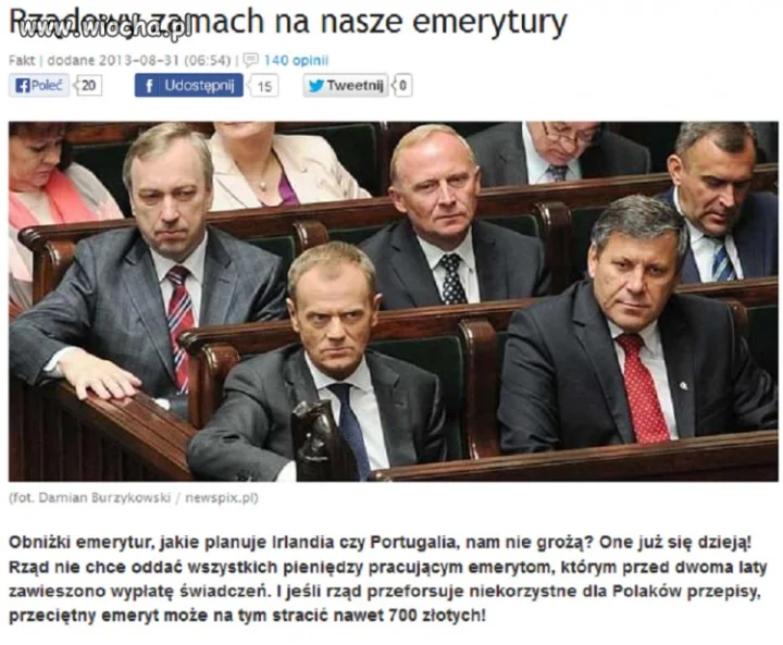 Rząd szykuje zamach na nasze emerytury!