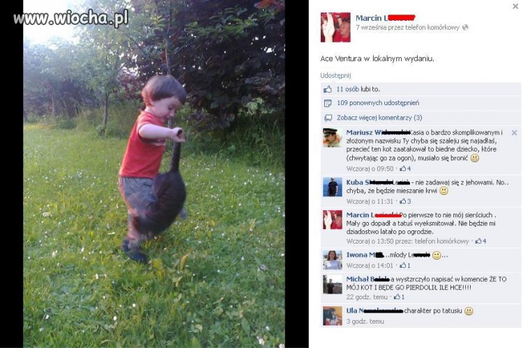 Mądry tatuś uczy pociechę. Ręce opadają. 