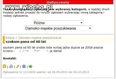 Takie tam ogłoszenie 