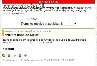 Takie tam ogłoszenie 