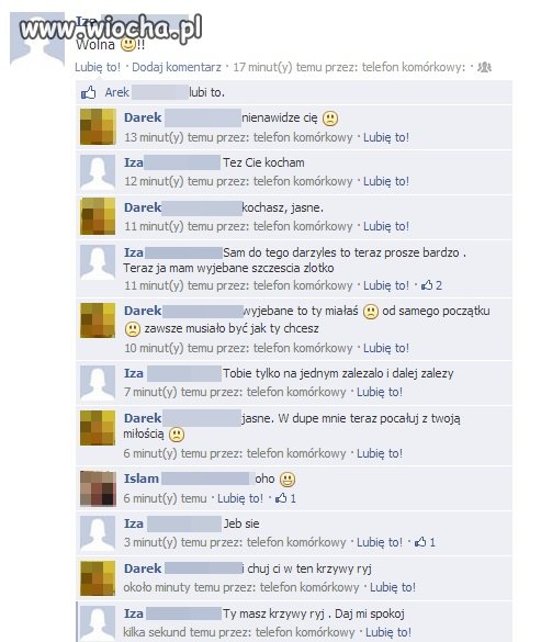 Ah ta miłość i te sprzeczki na facebook'u