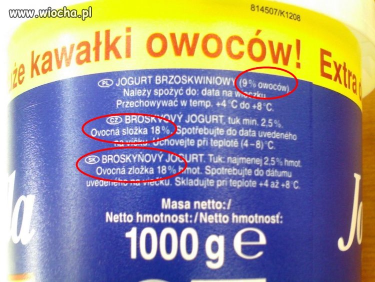 Jogurt z kawałkami owoców...