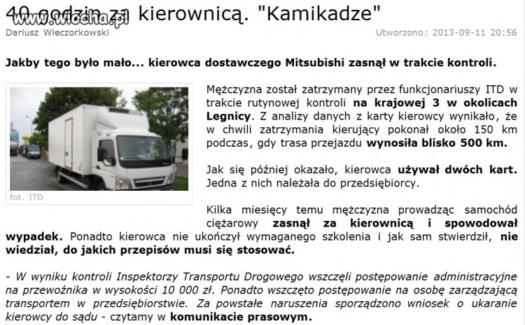 40 godzin za kółkiem...