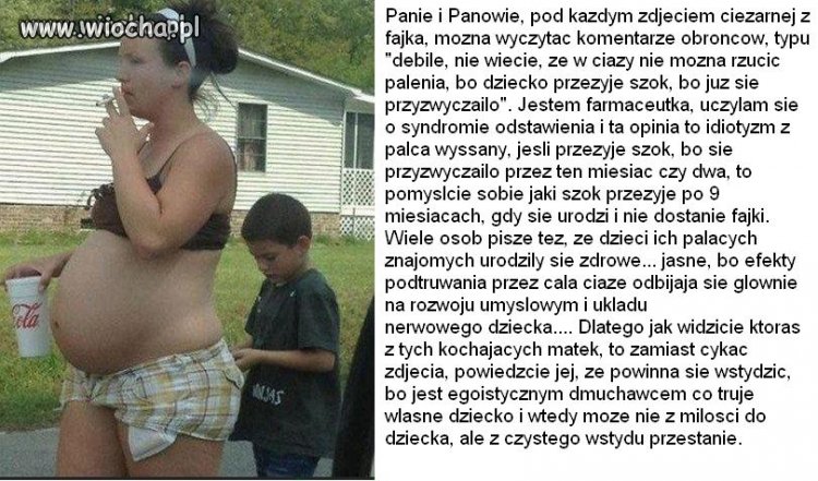 Nie ma usprawiedliwienia dla palących w ciąży.