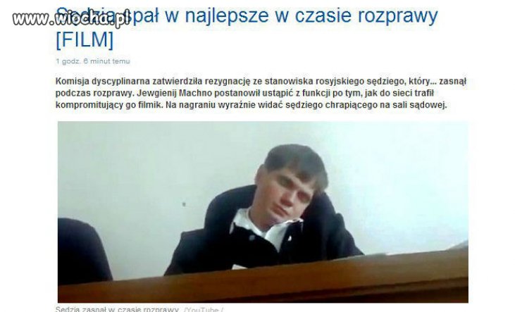 Sędzia spał na rozprawie...