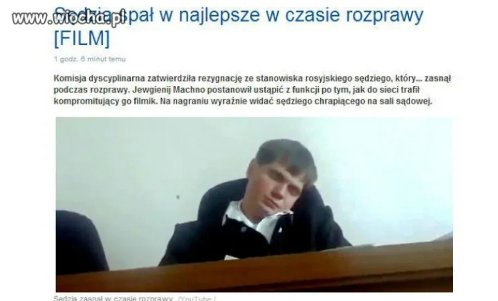 Sędzia spał na rozprawie...