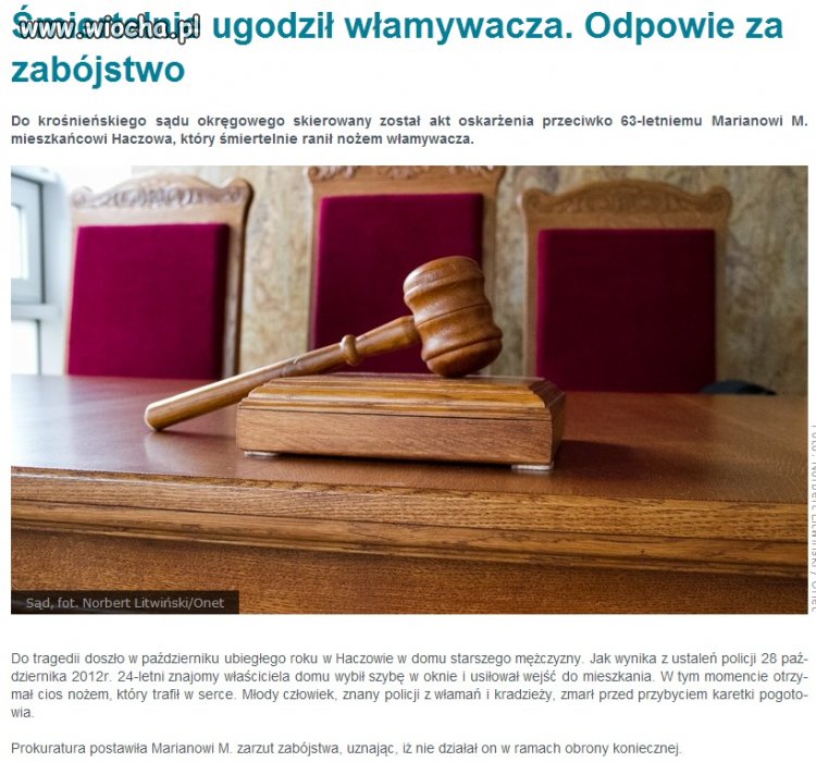 Bronił jedynie własnego przybytku