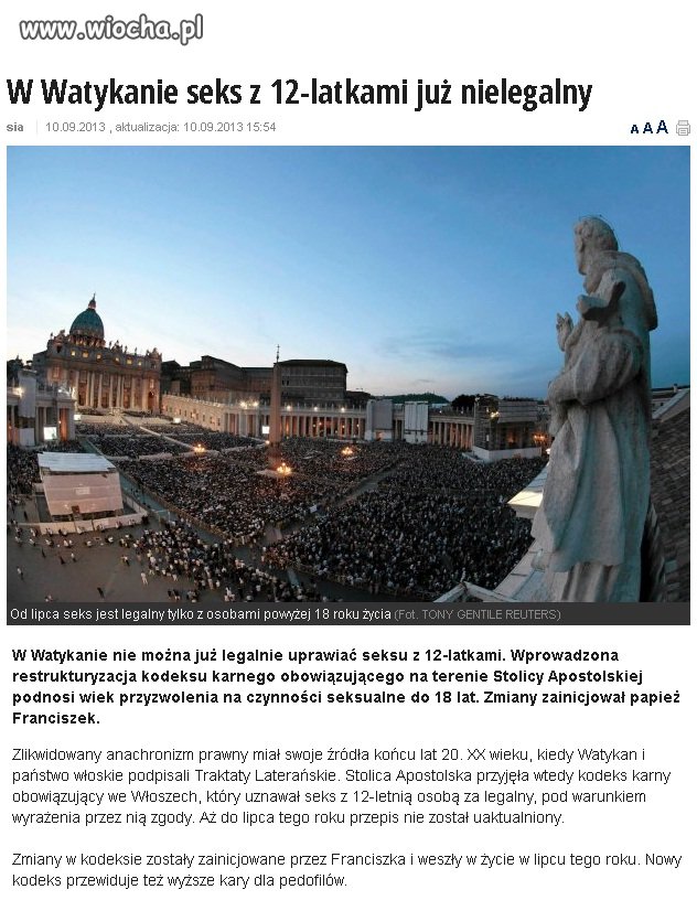 I koniec z pielgrzymkami do Watykanu...