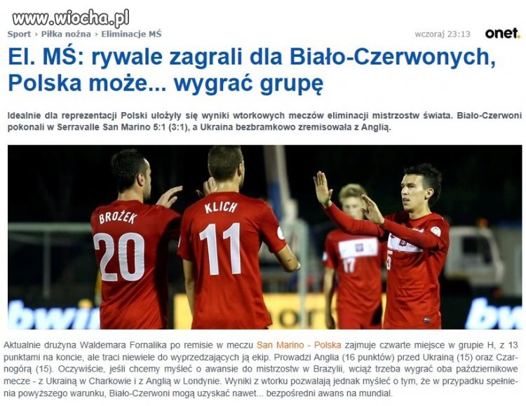 Polacy "PRAWIE" pewni wyjścia z grupy...