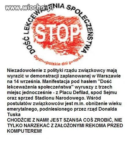 Dość lekceważenia społeczeństwa!