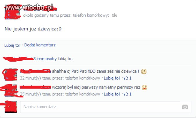 15 latka chwali się że straciła dziewictwo.
